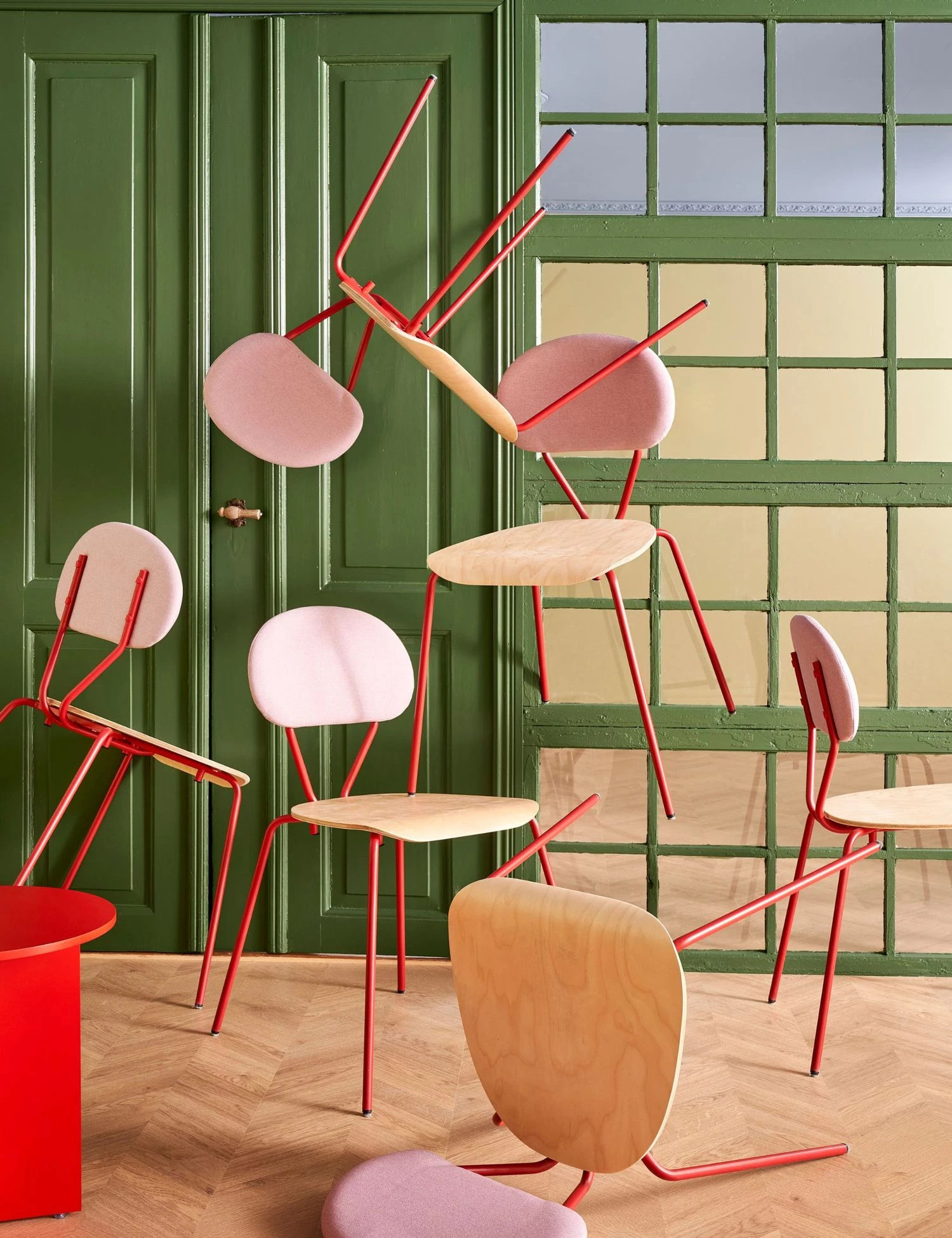 chaise tissu et bois