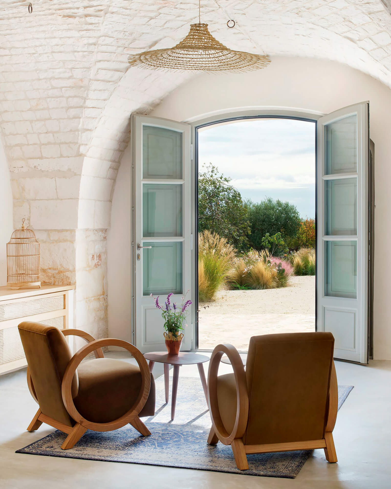 salon avec voûte Trulli del Trapetto