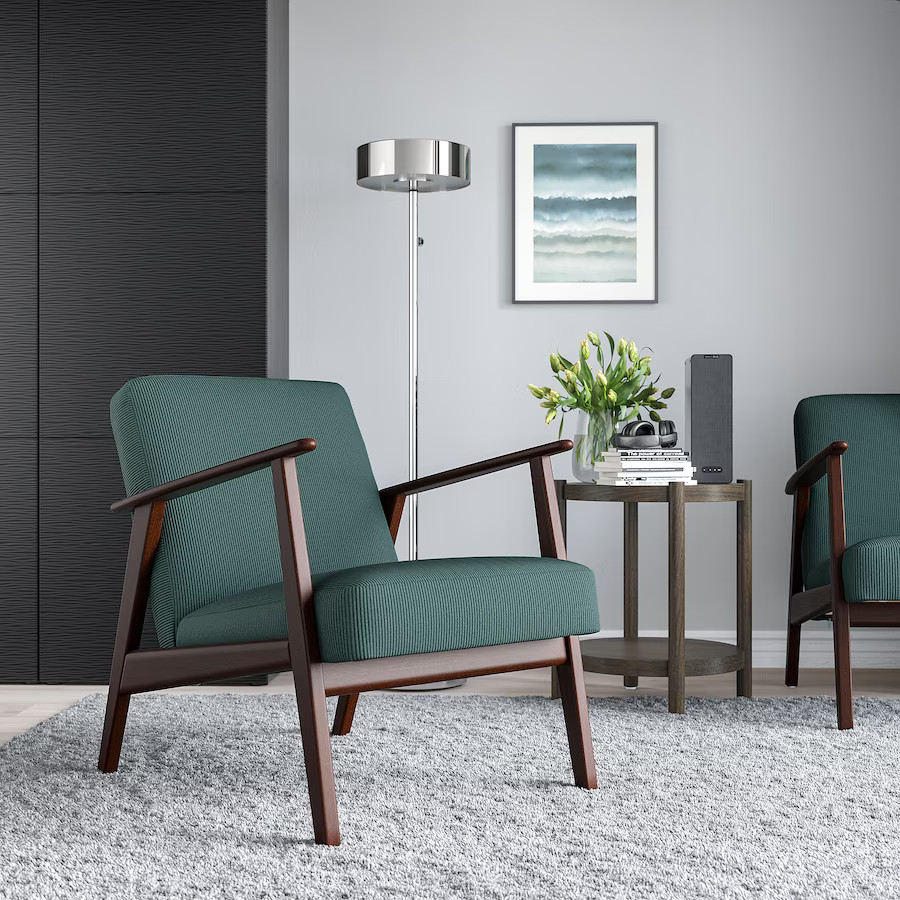 fauteuil vert mid-century IKEA 2023 fauteuil vert mid-century IKEA 2023