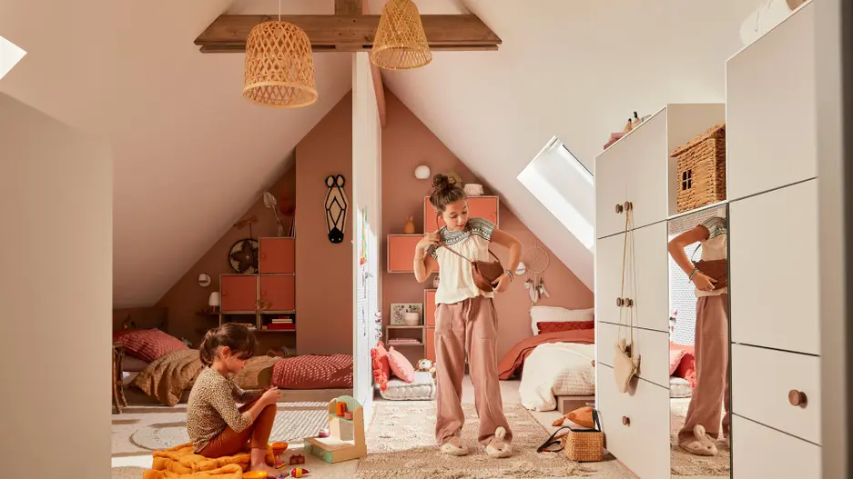 chambre dans combles pour deux enfants