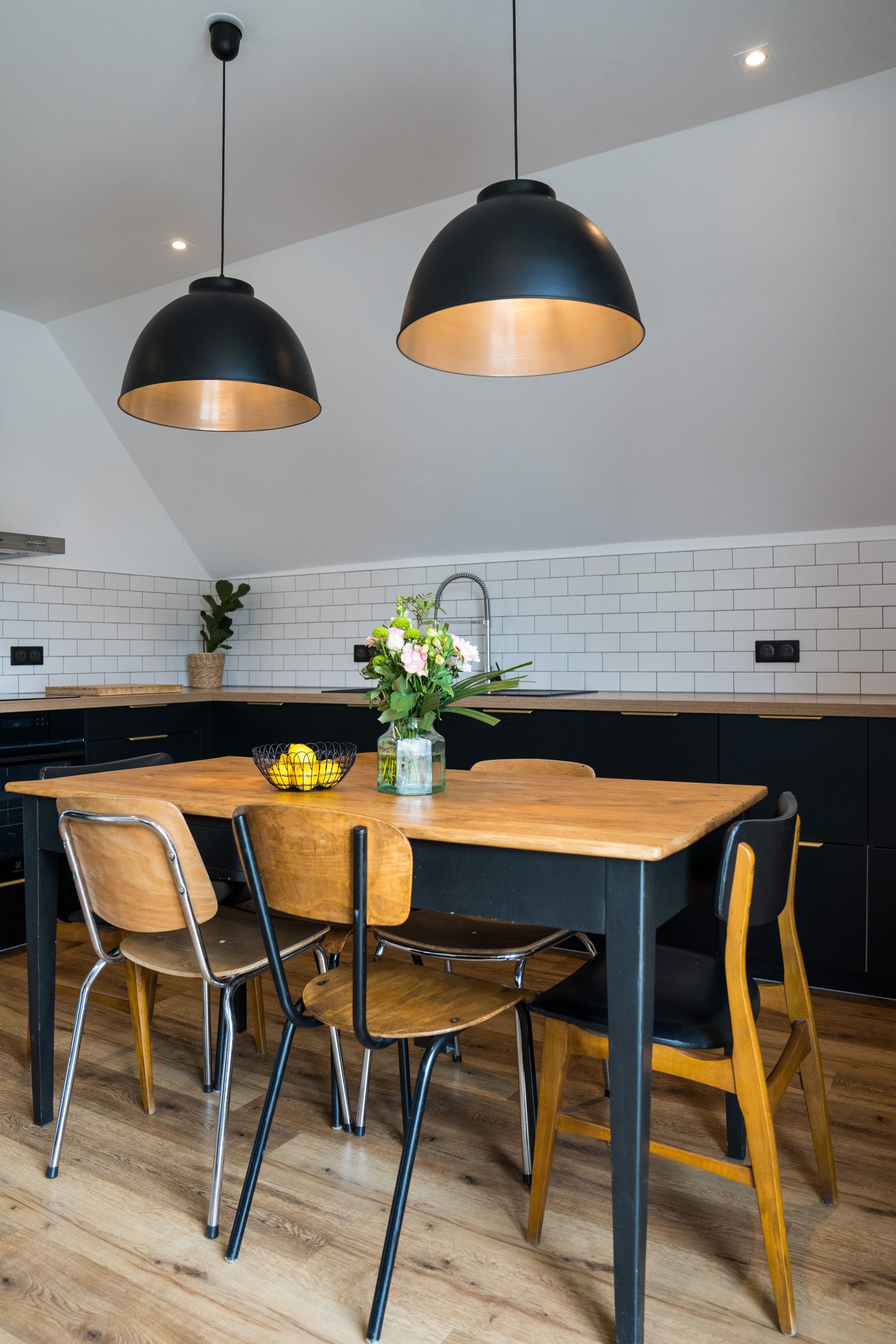 cuisine noire loft de 100m2