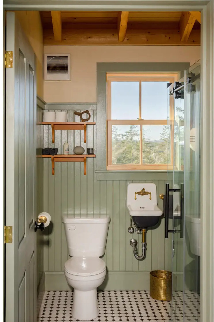 salle de bain maison loft en bois sur pilotis