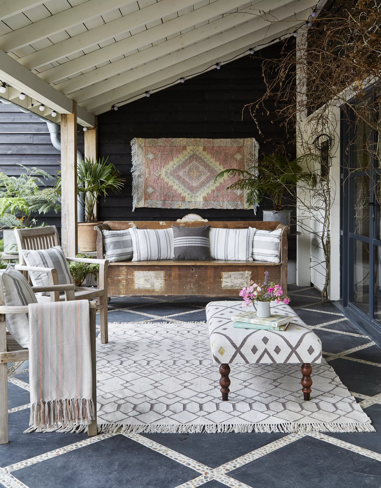 terrasse abritée et aménagée