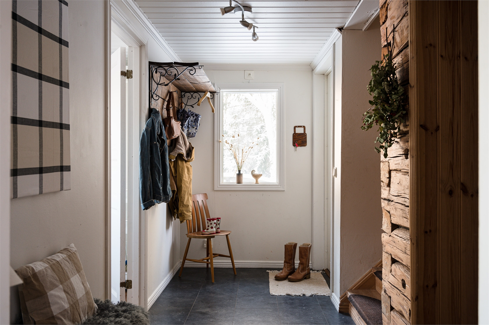entrée décoration rustique