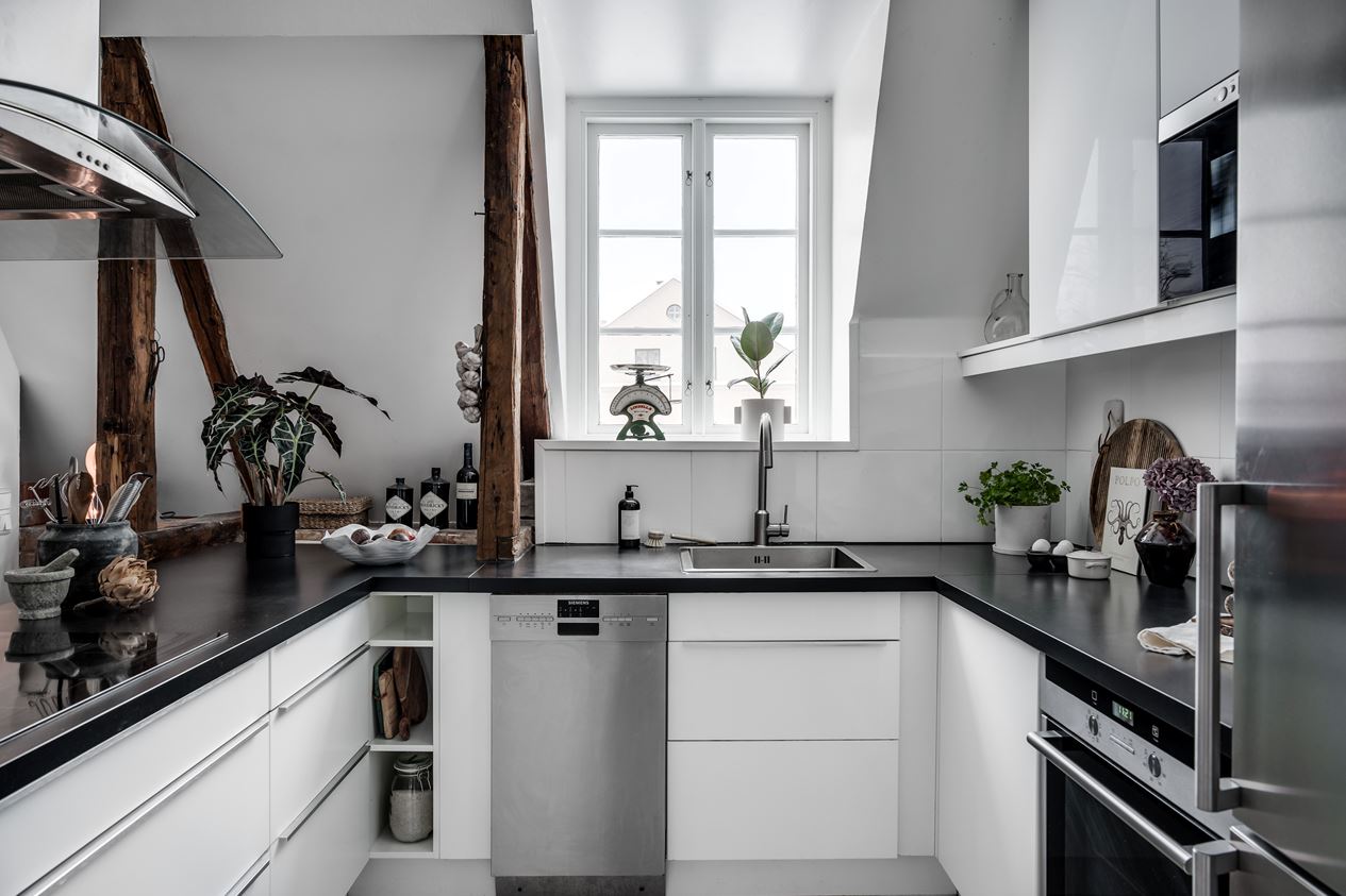 cuisine en U design blanche