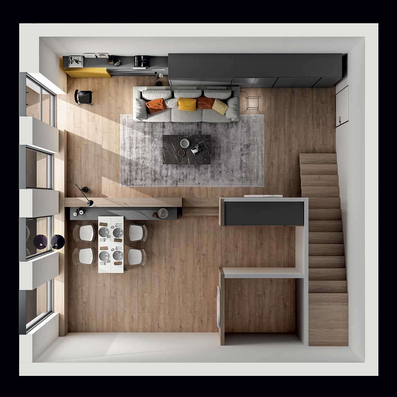 plan 3D salon plan 3D salon