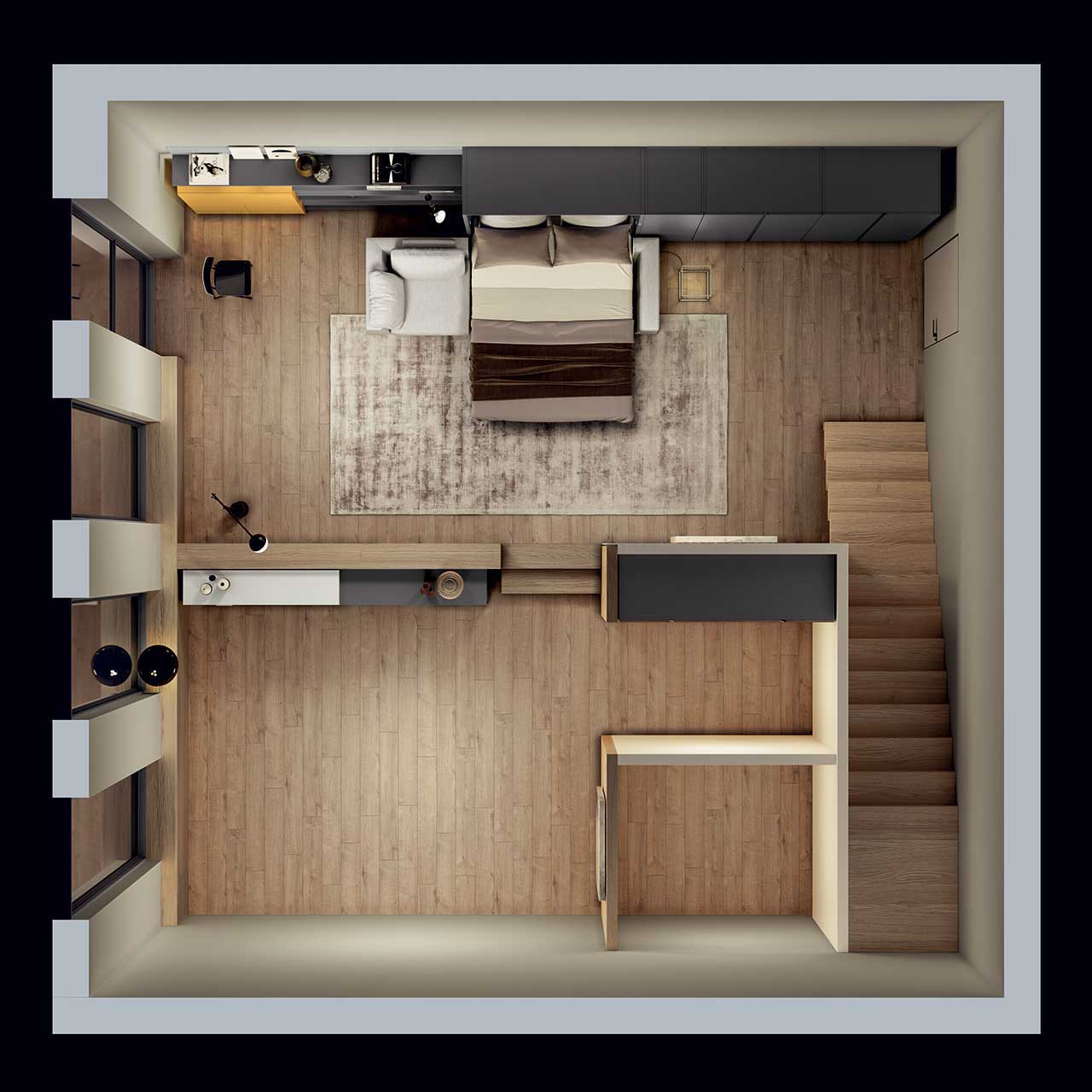 plan 3D salon avec lit armoire plan 3D salon avec lit armoire