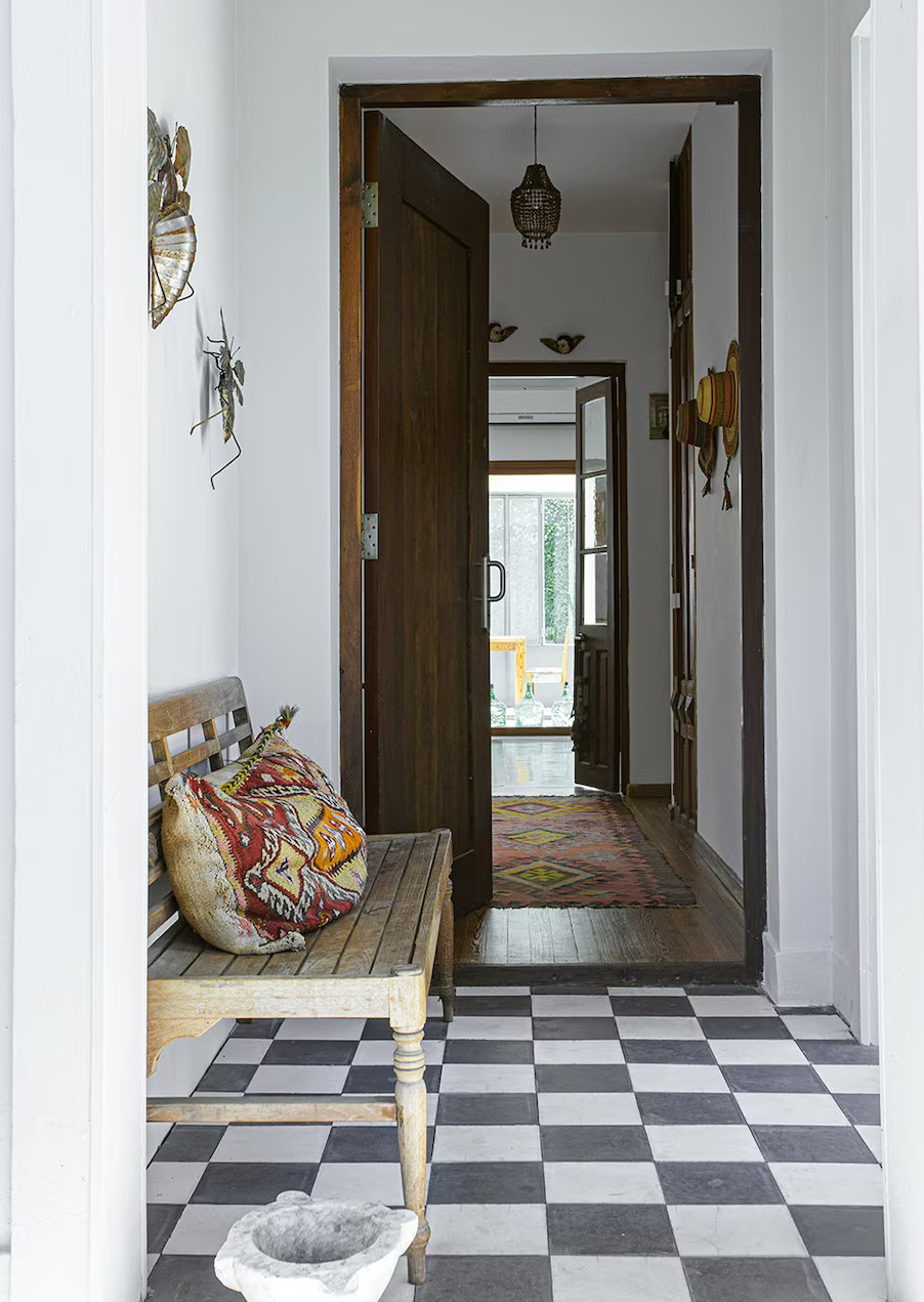 entrée sol à damier décoration vintage entrée sol à damier décoration vintage