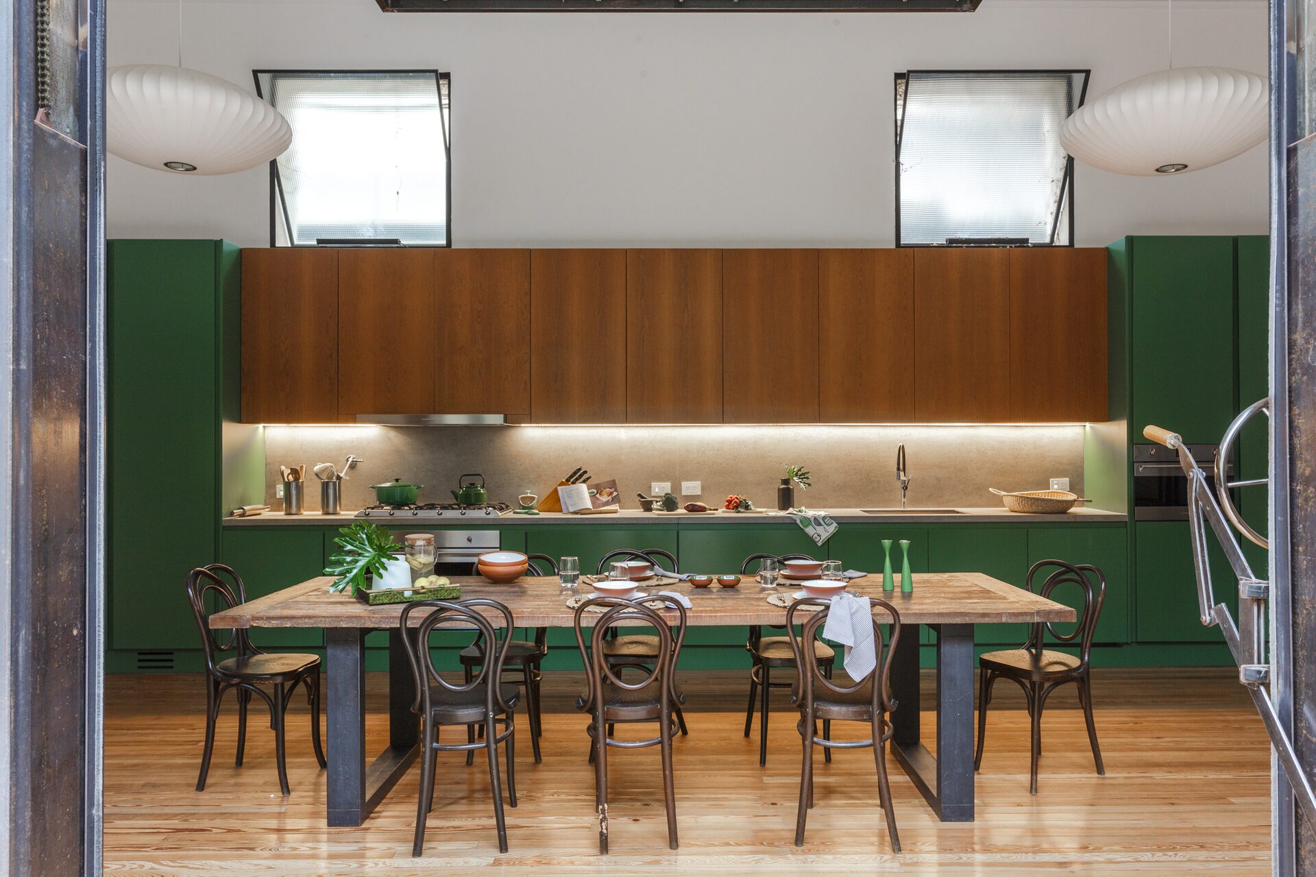 cuisine verte décoration moderne avec verrière cuisine verte décoration moderne avec verrière