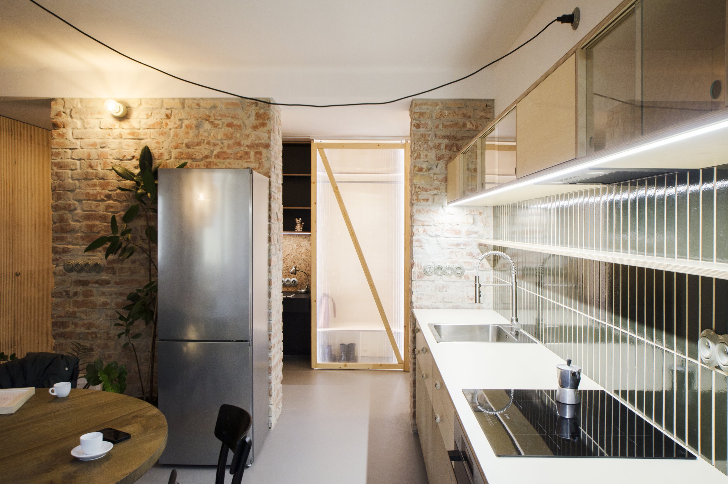 cuisine mur de briques décoration design