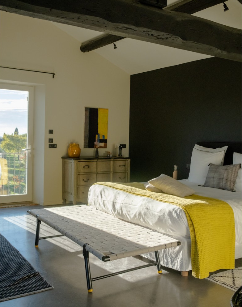 chambre avec poutres ferme Les Callis