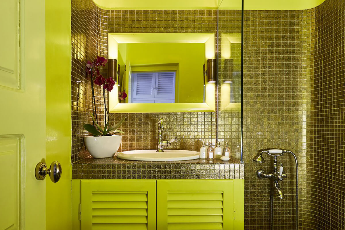 salle de bain décoration colorée jaune salle de bain décoration colorée jaune