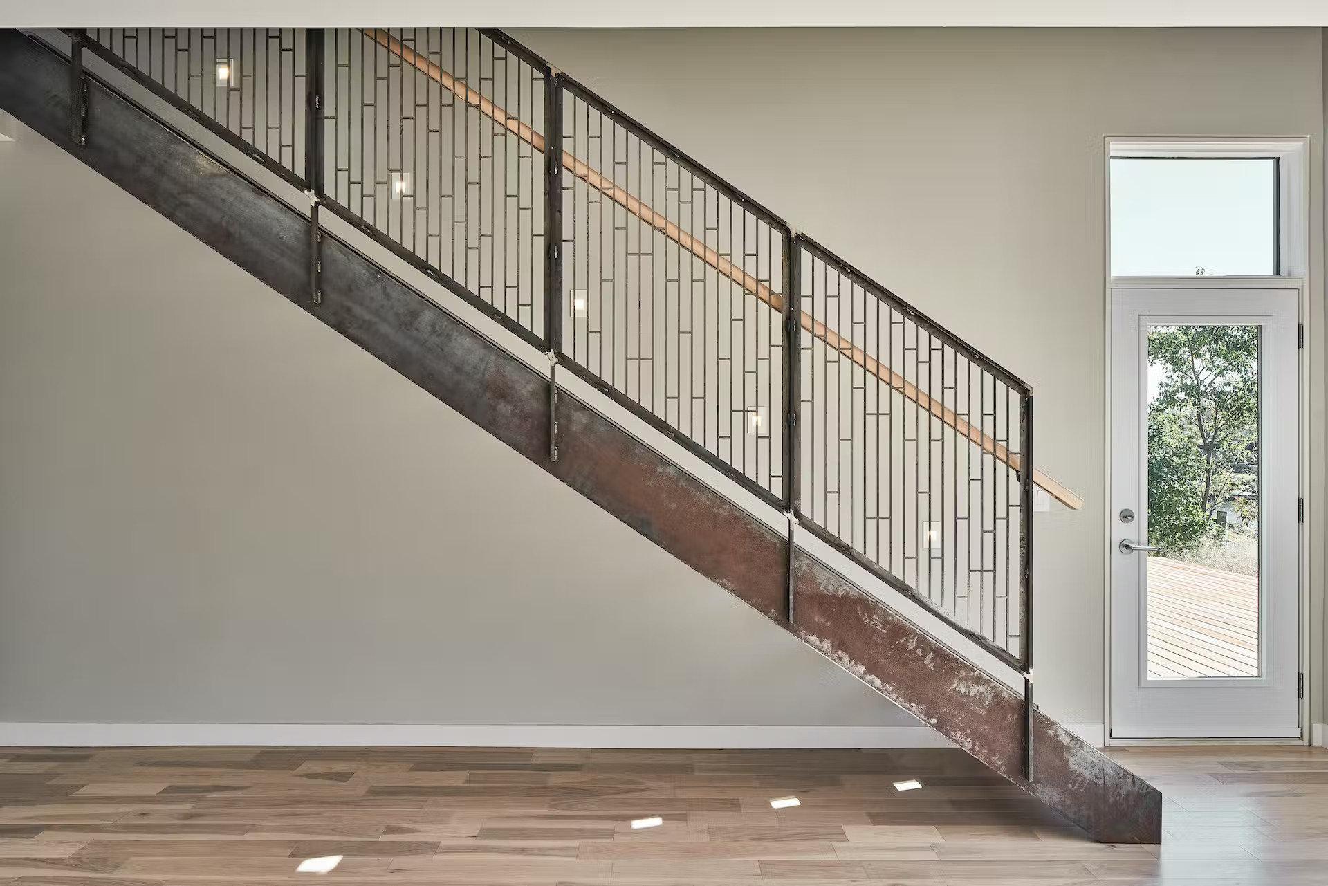 escalier bois et acier