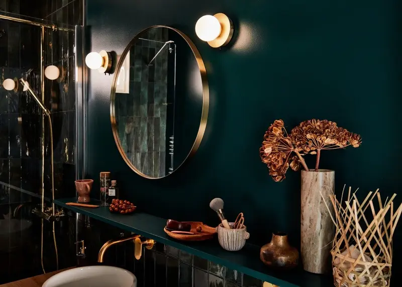 salle de bain couleur verte