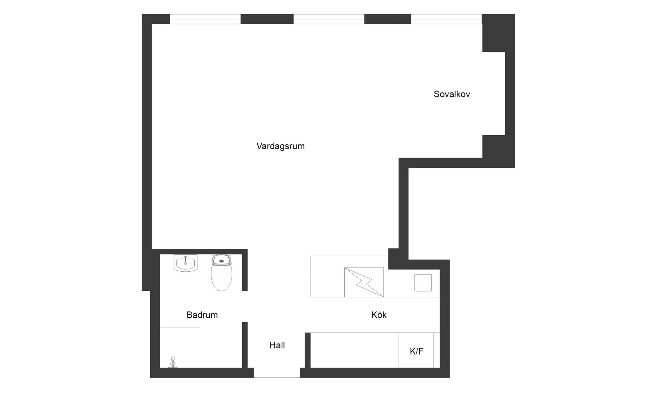 plan studio 33m2