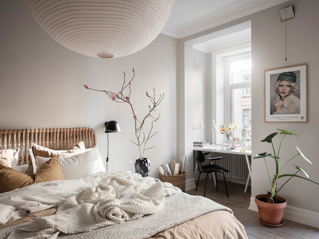 chambre décoration scandinave et naturelle