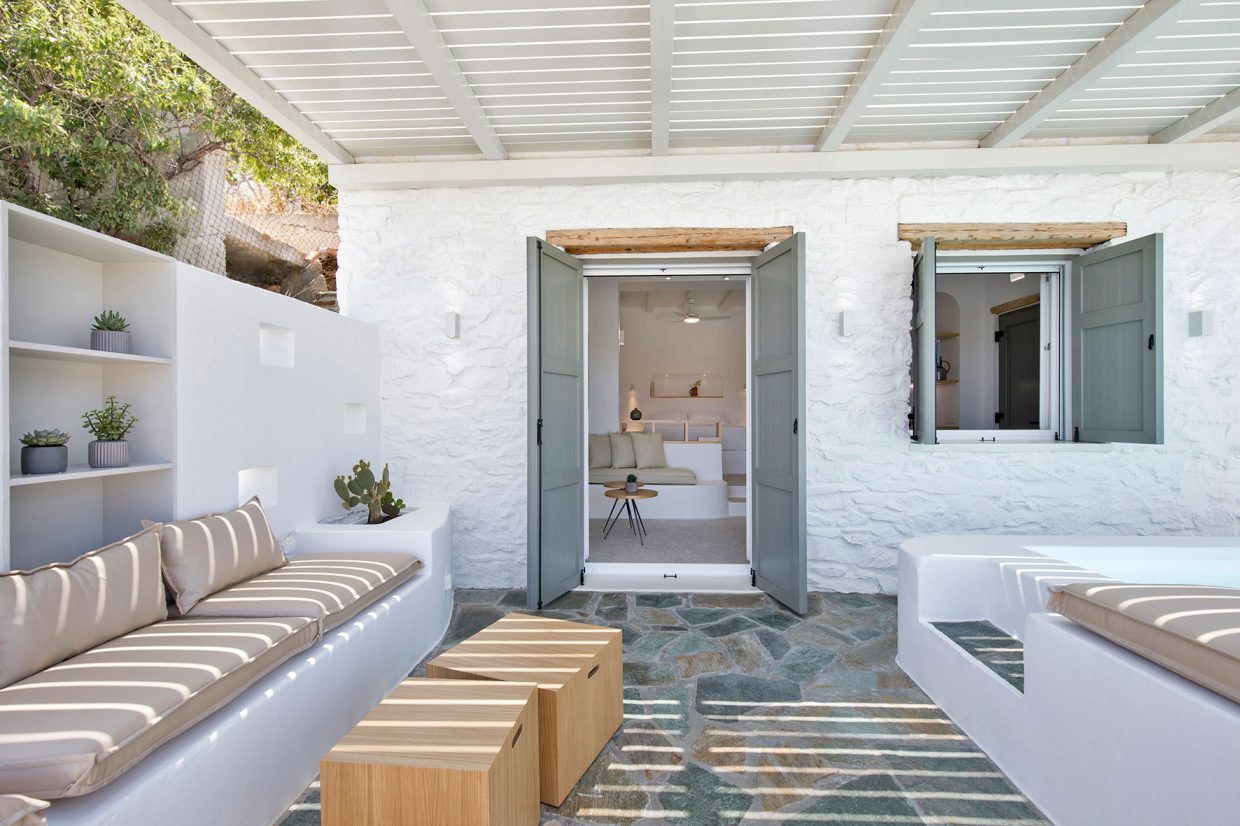 terrasse avec pergola bois mini maison 40m2