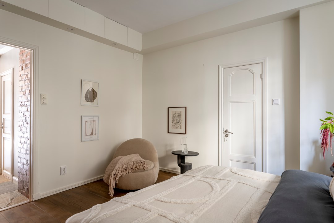 chambre décoration scandinave appartement rénové