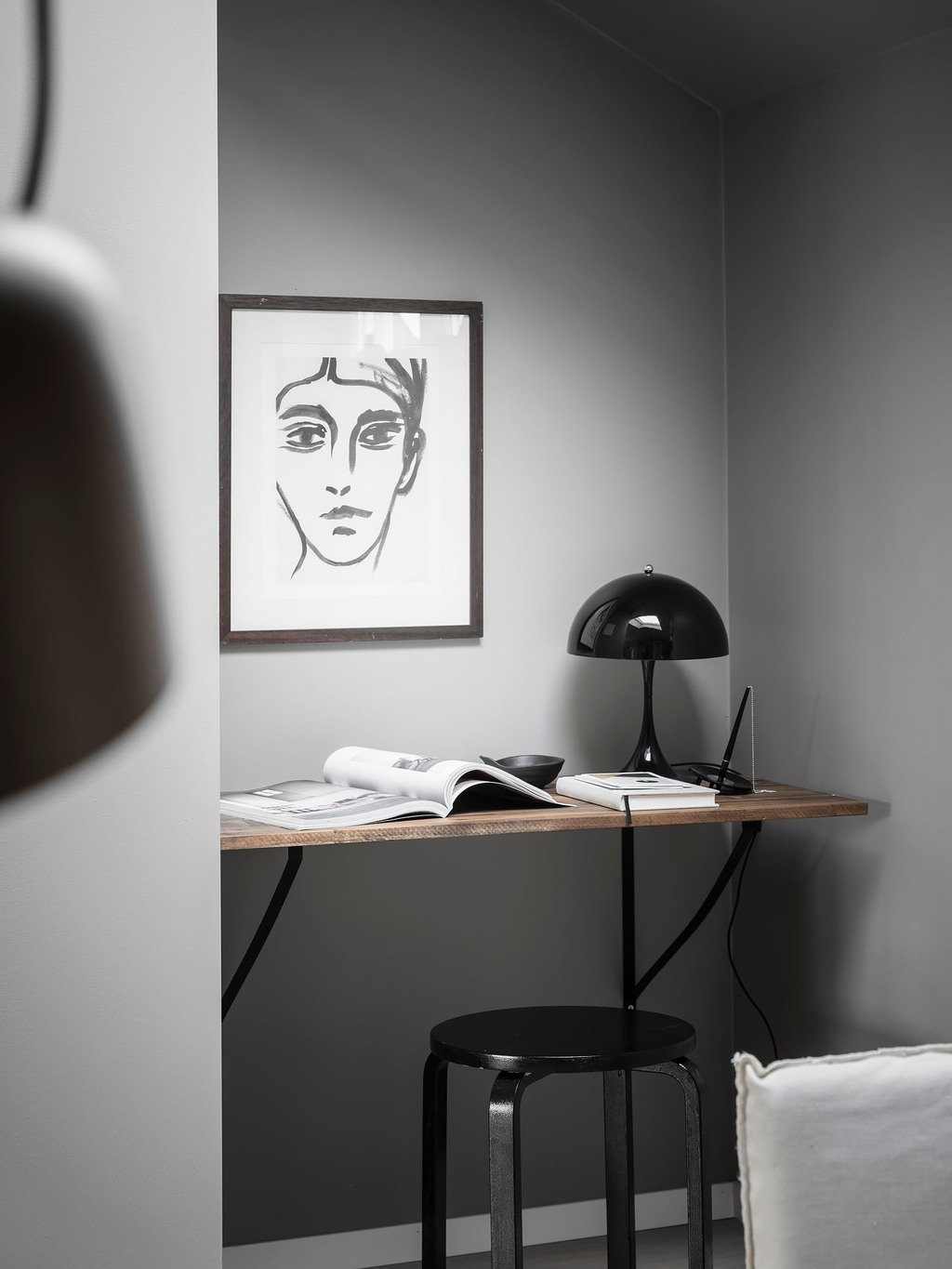 espace bureau dans salon