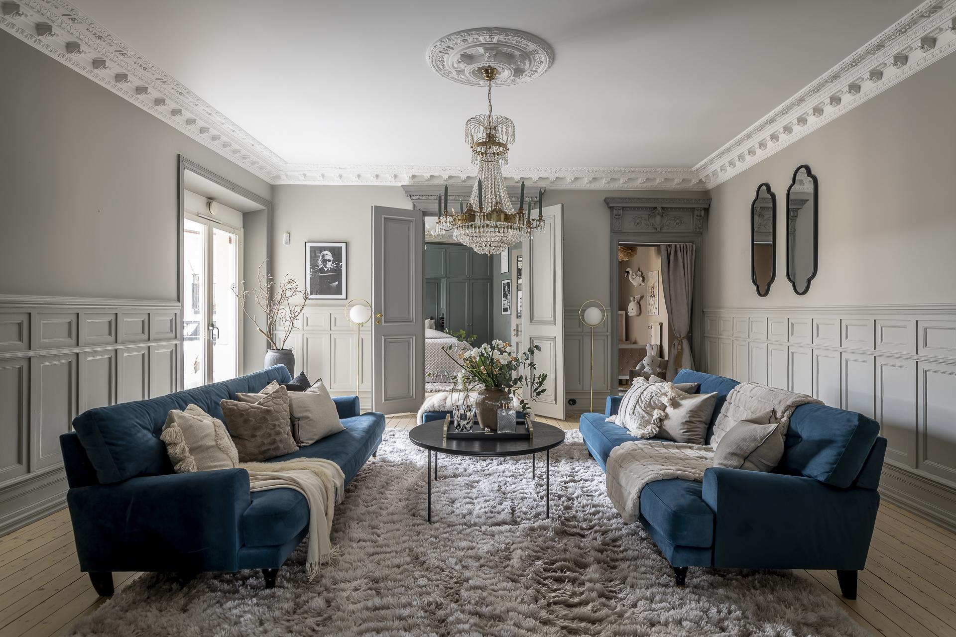 salon avec canapé velours bleu décoration scandinave salon avec canapé velours bleu décoration scandinave