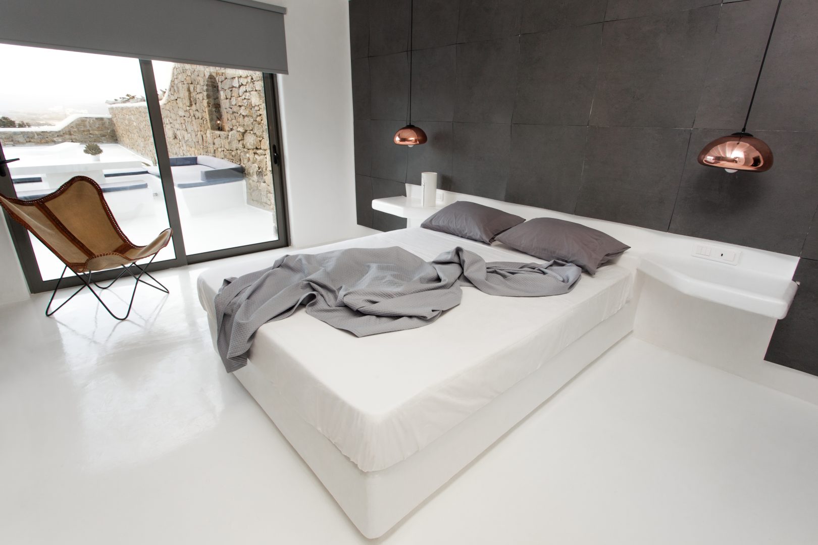 chambre minimaliste maison avec piscine Mykonos chambre minimaliste maison avec piscine Mykonos