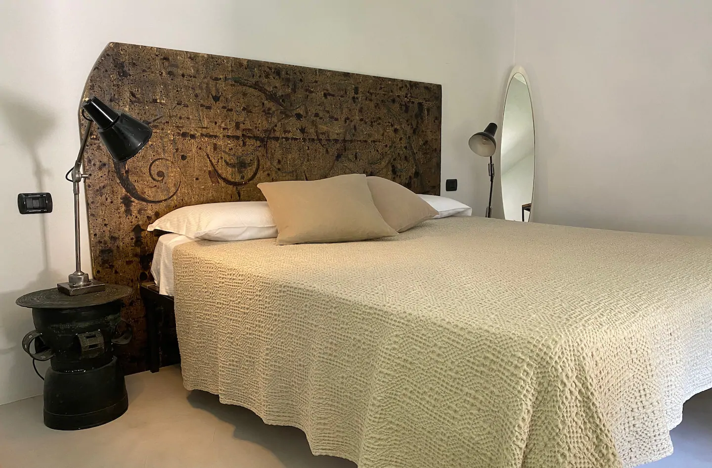 chambre tête de lit rustique décoration contemporaine