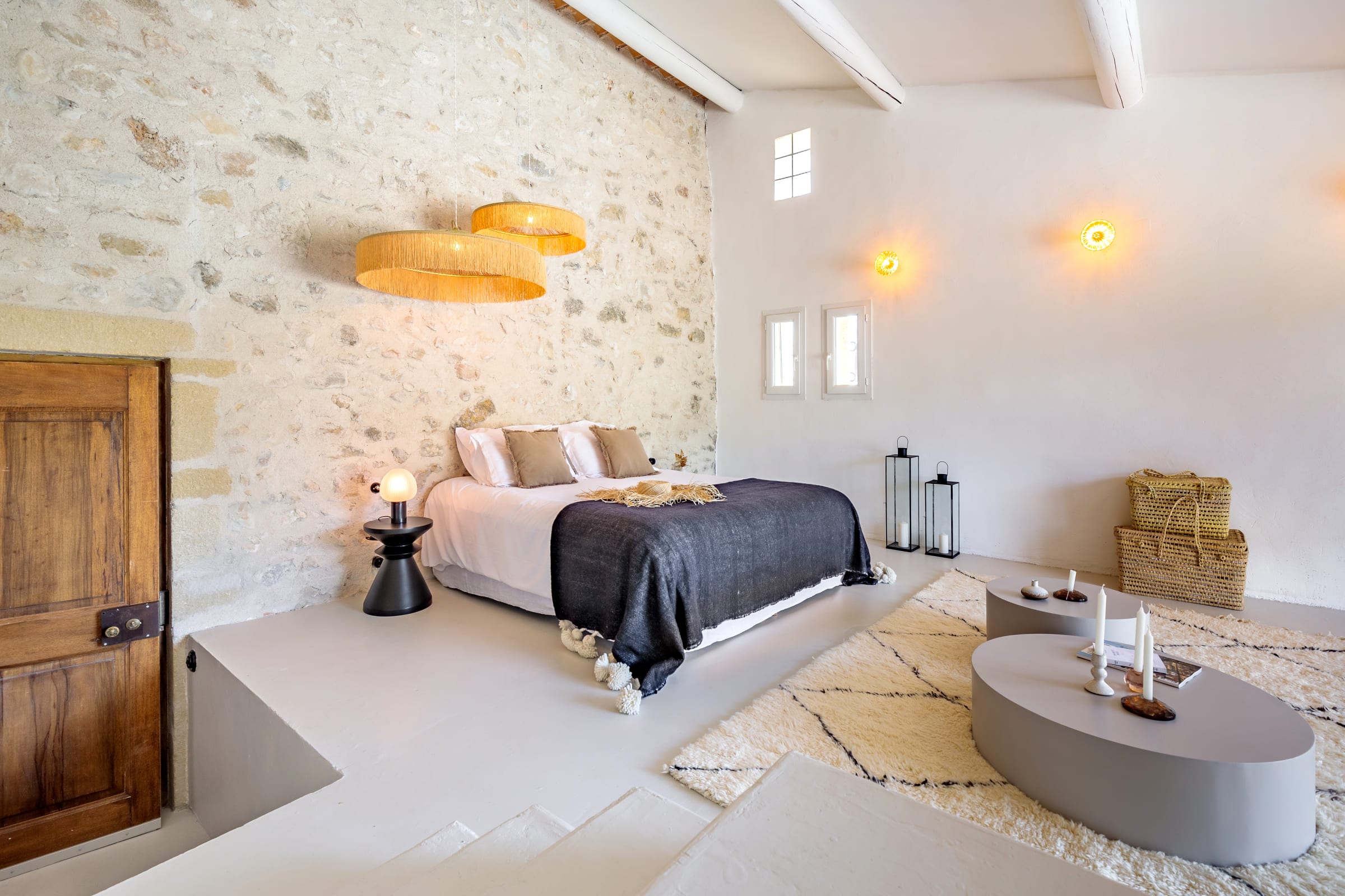 chambre maison en pierres Provence décoration contemporaine chambre maison en pierres Provence décoration contemporaine