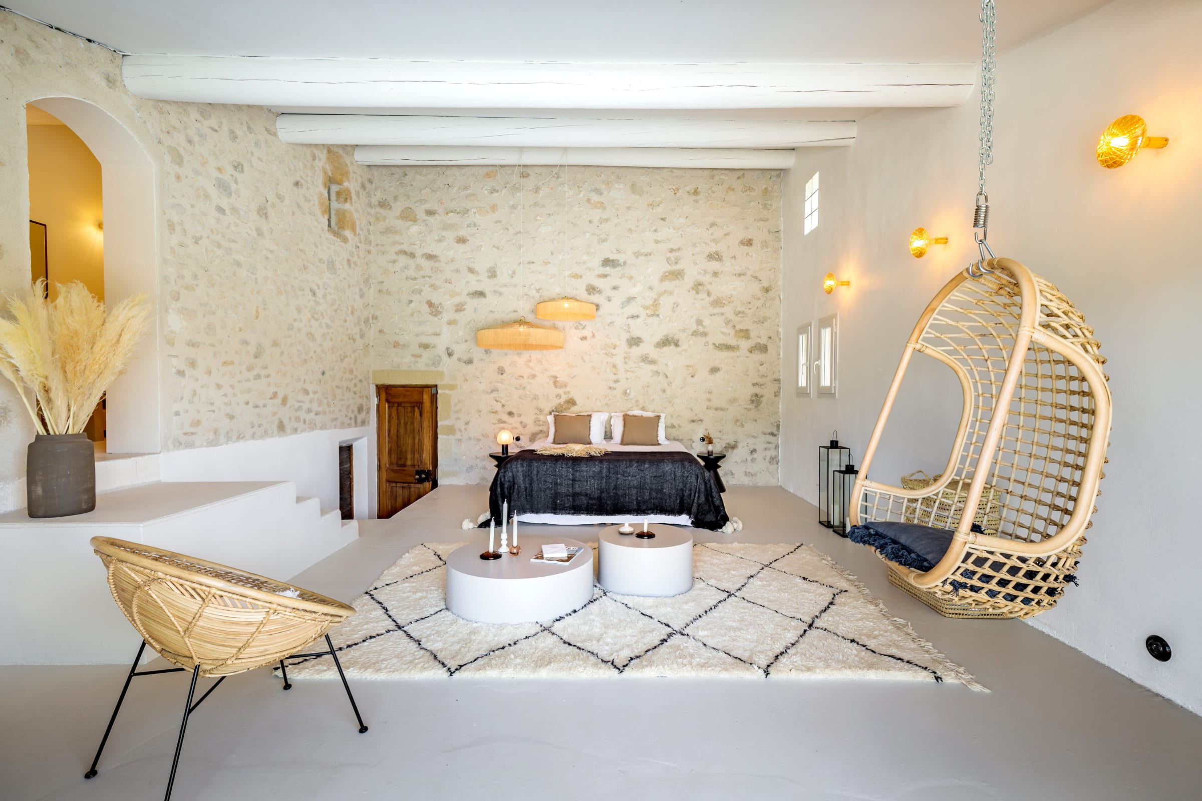 chambre maison en pierres Provence décoration contemporaine chambre maison en pierres Provence décoration contemporaine