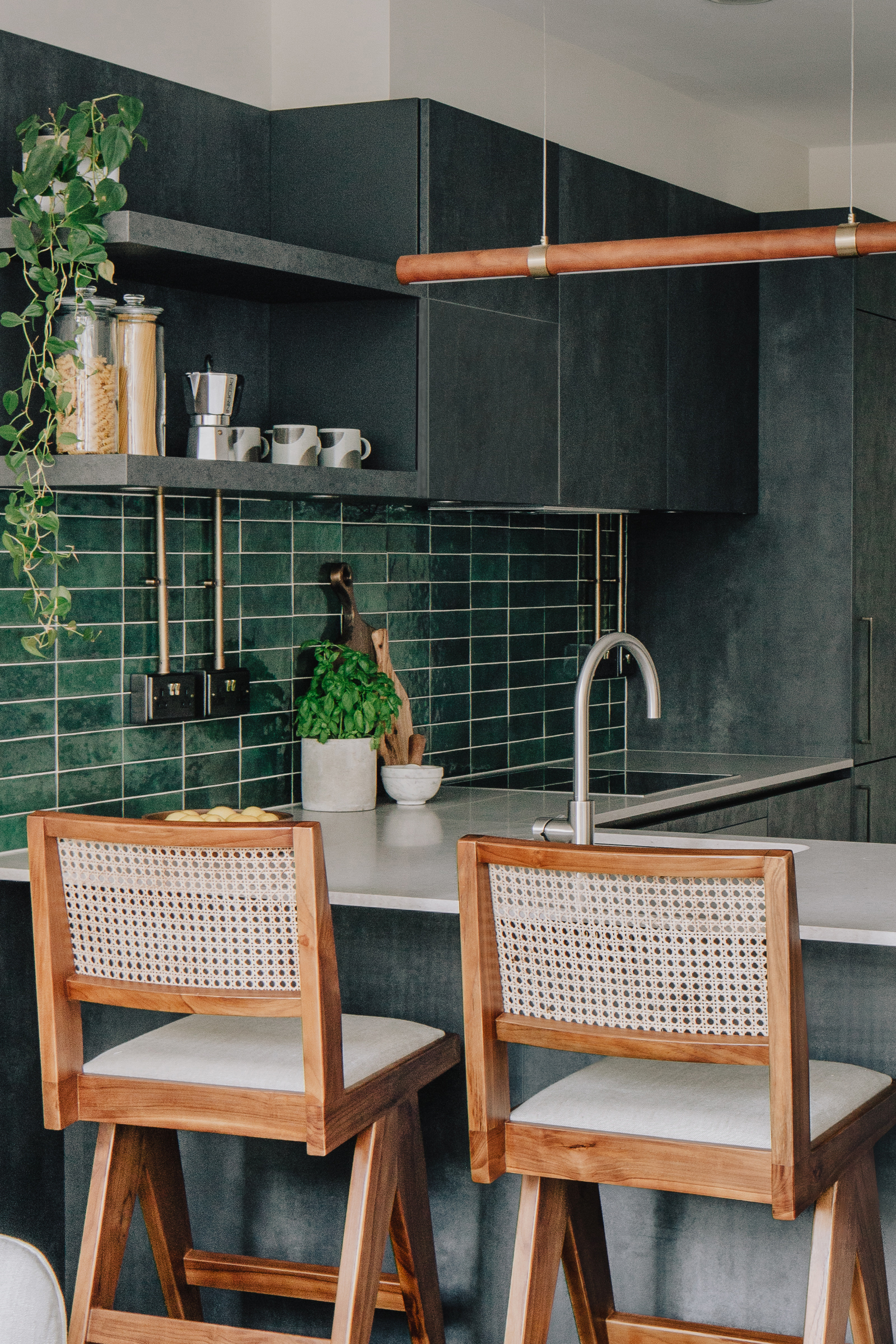 cuisine carrelage vert