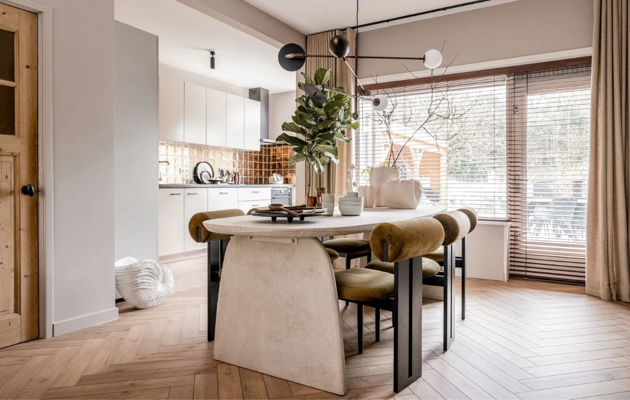 cuisine ouverte et salle à manger décoration contemporaine