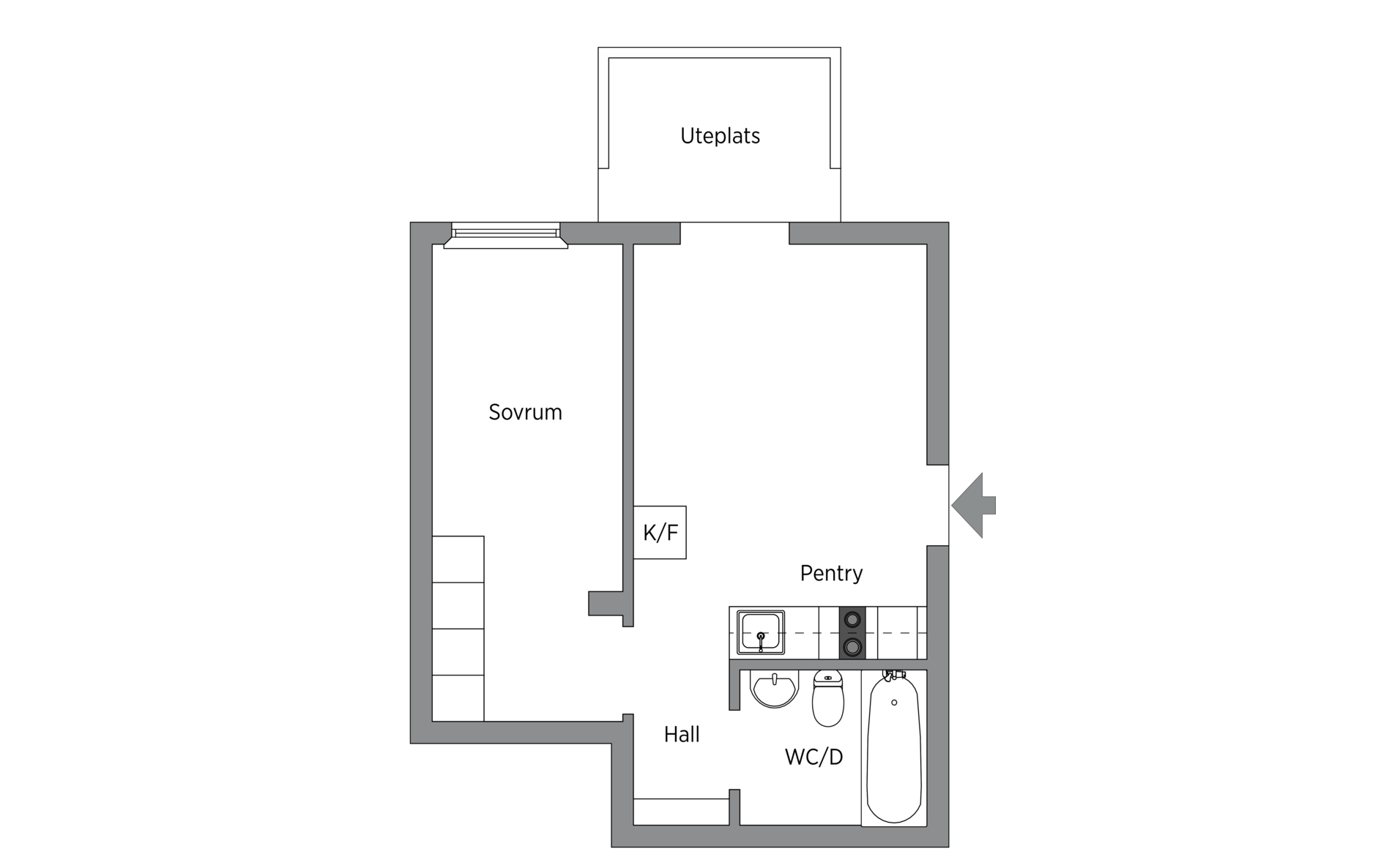 plan deux-pièces moderne de 38m2 plan deux-pièces moderne de 38m2