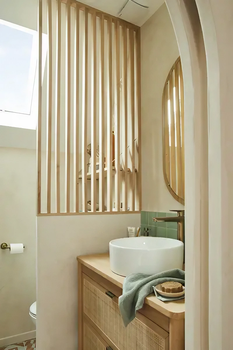 salle de bain bois et vert salle de bain bois et vert