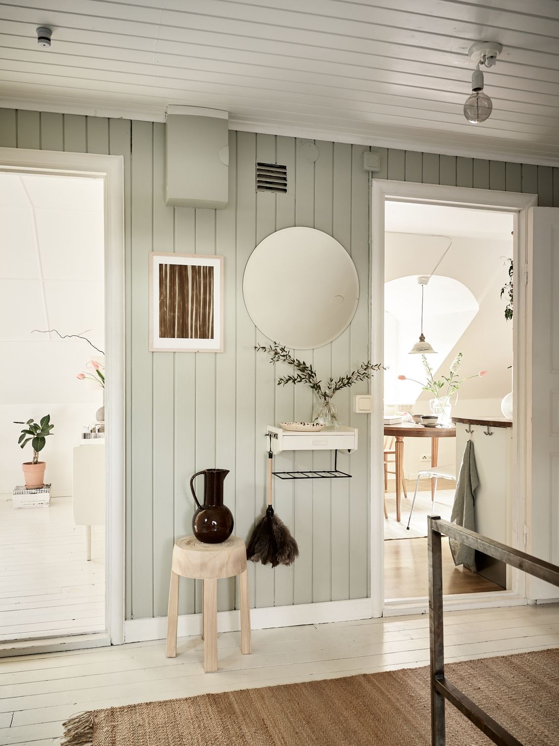 palier mur bois vert sauge décoration scandinave palier mur bois vert sauge décoration scandinave