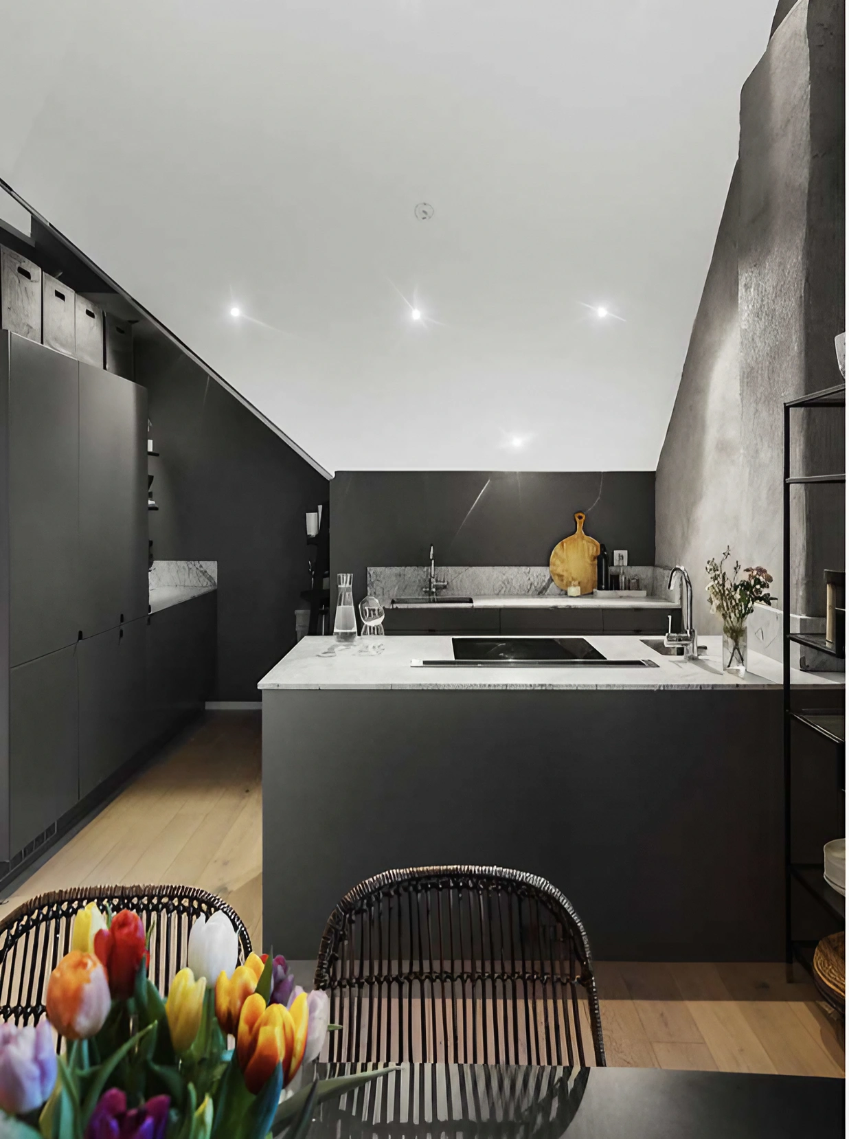 cuisine design avec îlot duplex décoration grise cuisine design avec îlot duplex décoration grise