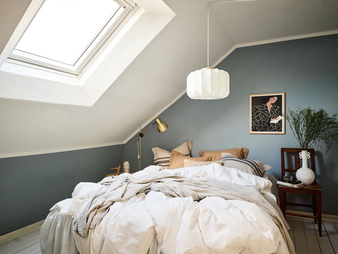 chambre mansardée mur bleu décoration scandinave chambre mansardée mur bleu décoration scandinave