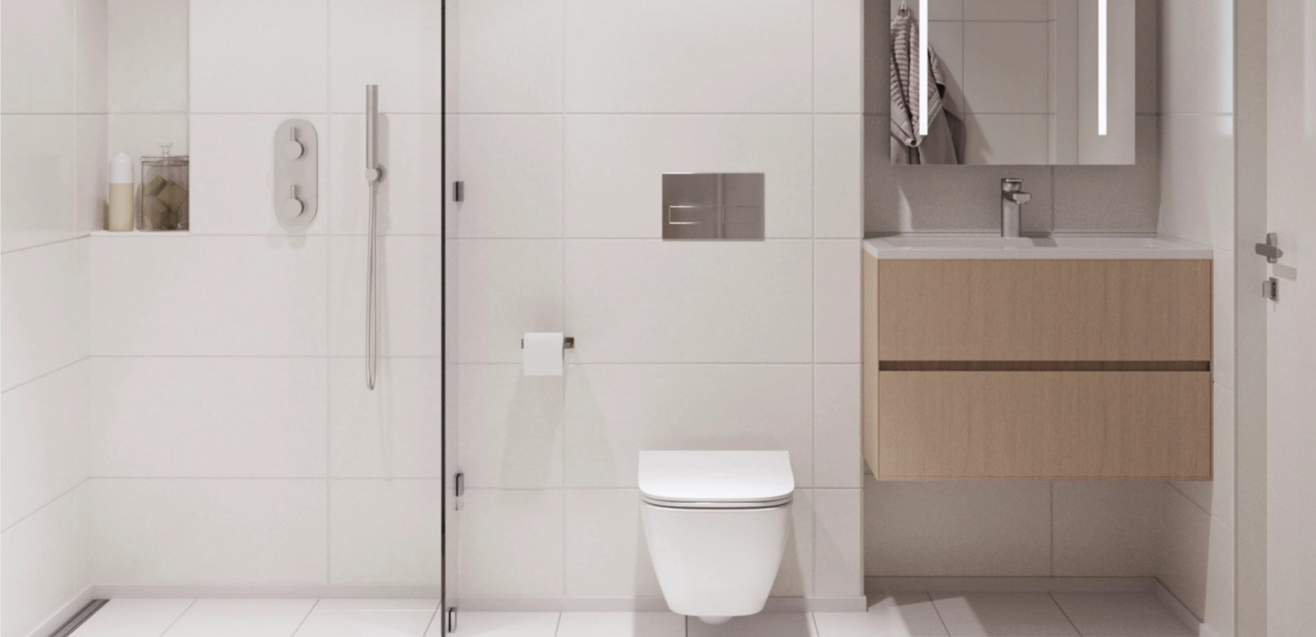 salle de bain design blanche maison 3D salle de bain design blanche maison 3D