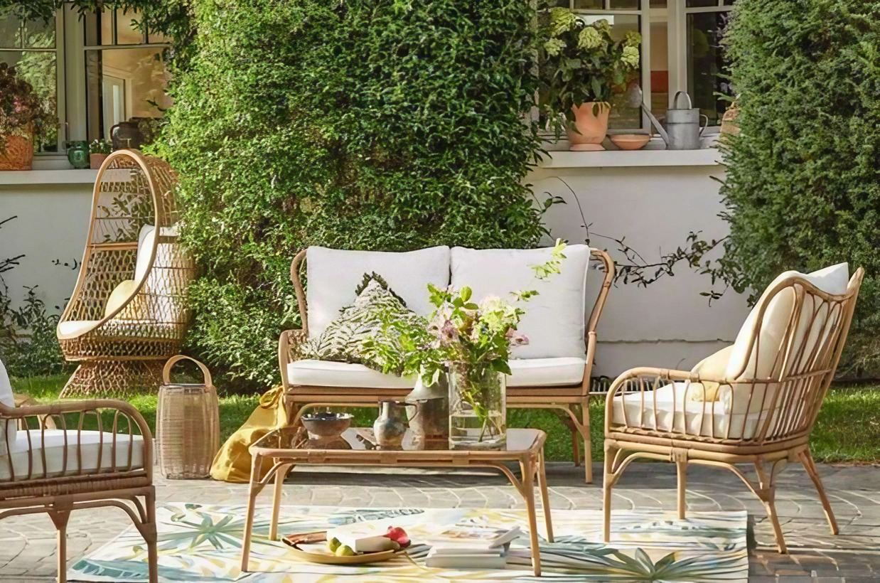 jardin avec mobilier bambou jardin avec mobilier bambou