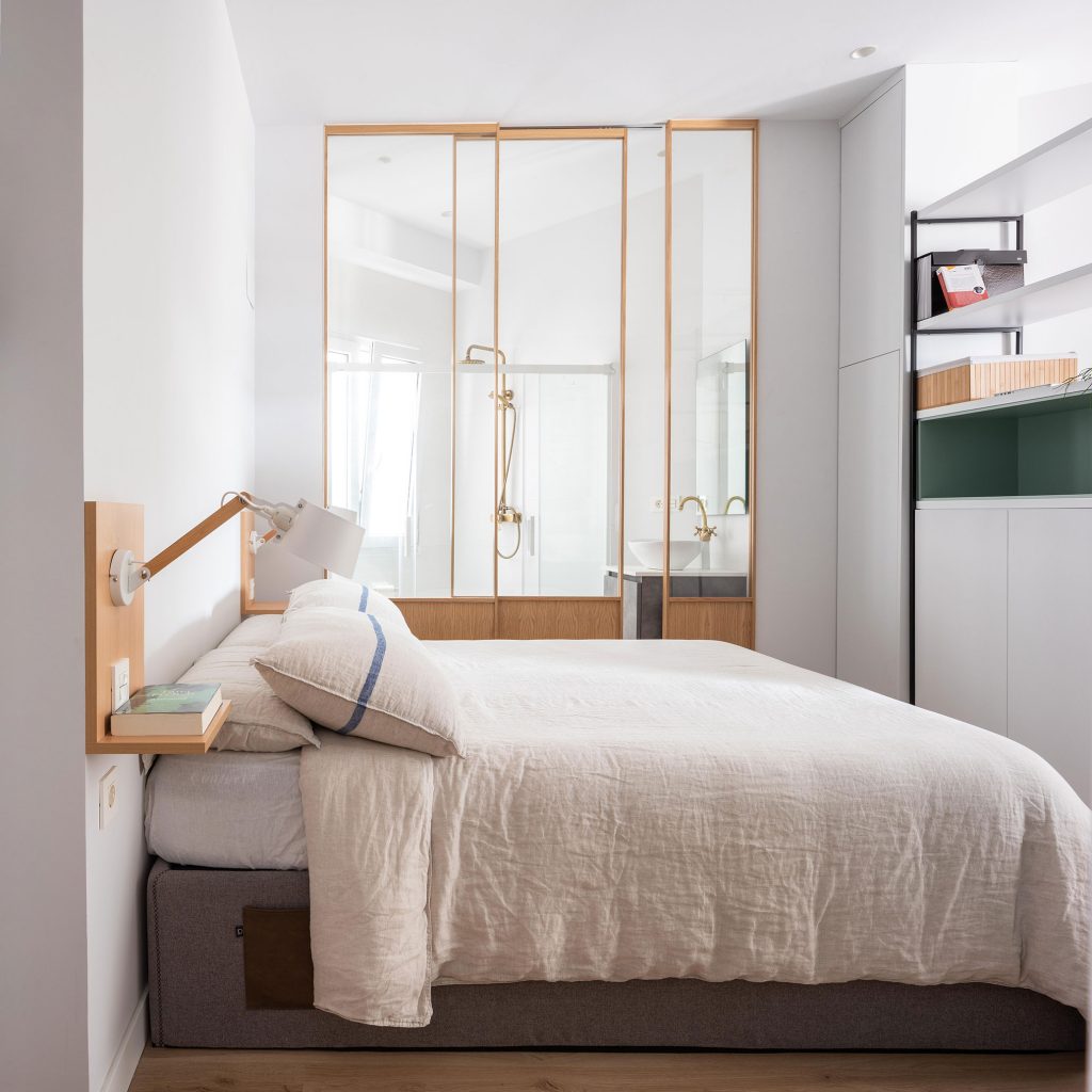 chambre avec salle de bain décoration scandinave