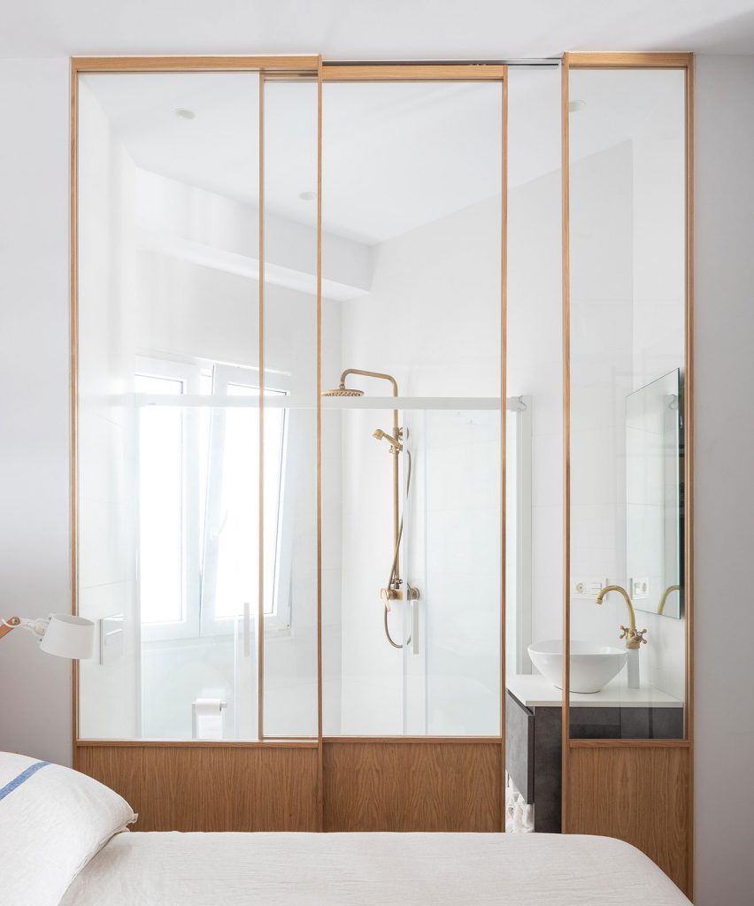 chambre avec salle de bain décoration scandinave