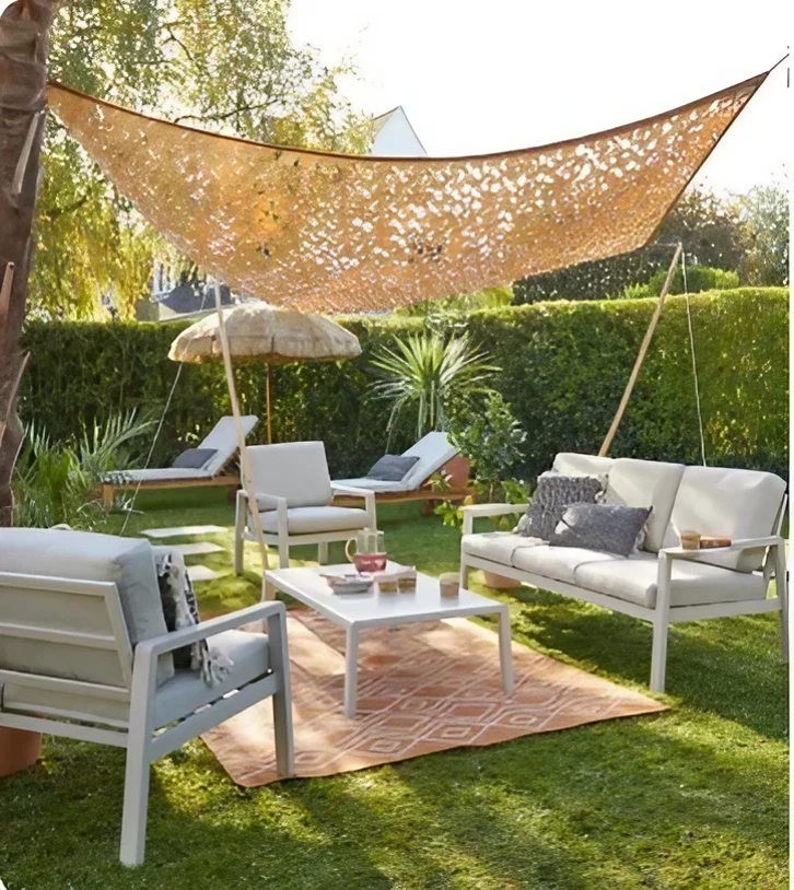 jardin avec voile d jardin avec voile d'ombrage