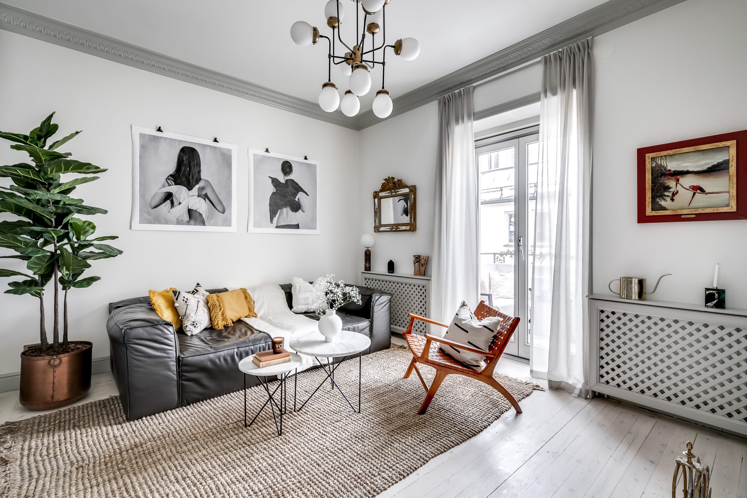 salon parquet blanc décoration scandinave