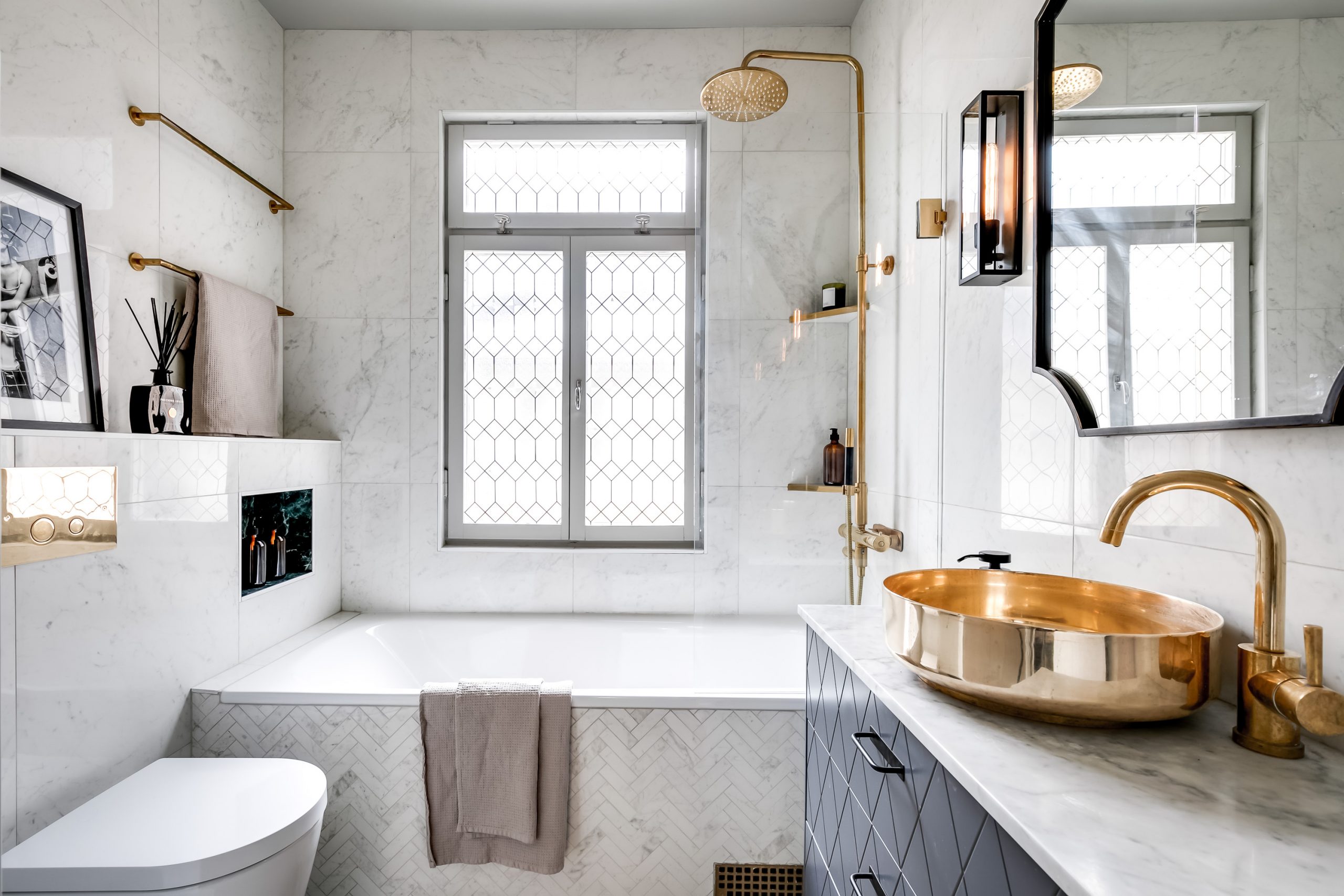 salle de bain vasque en cuivre