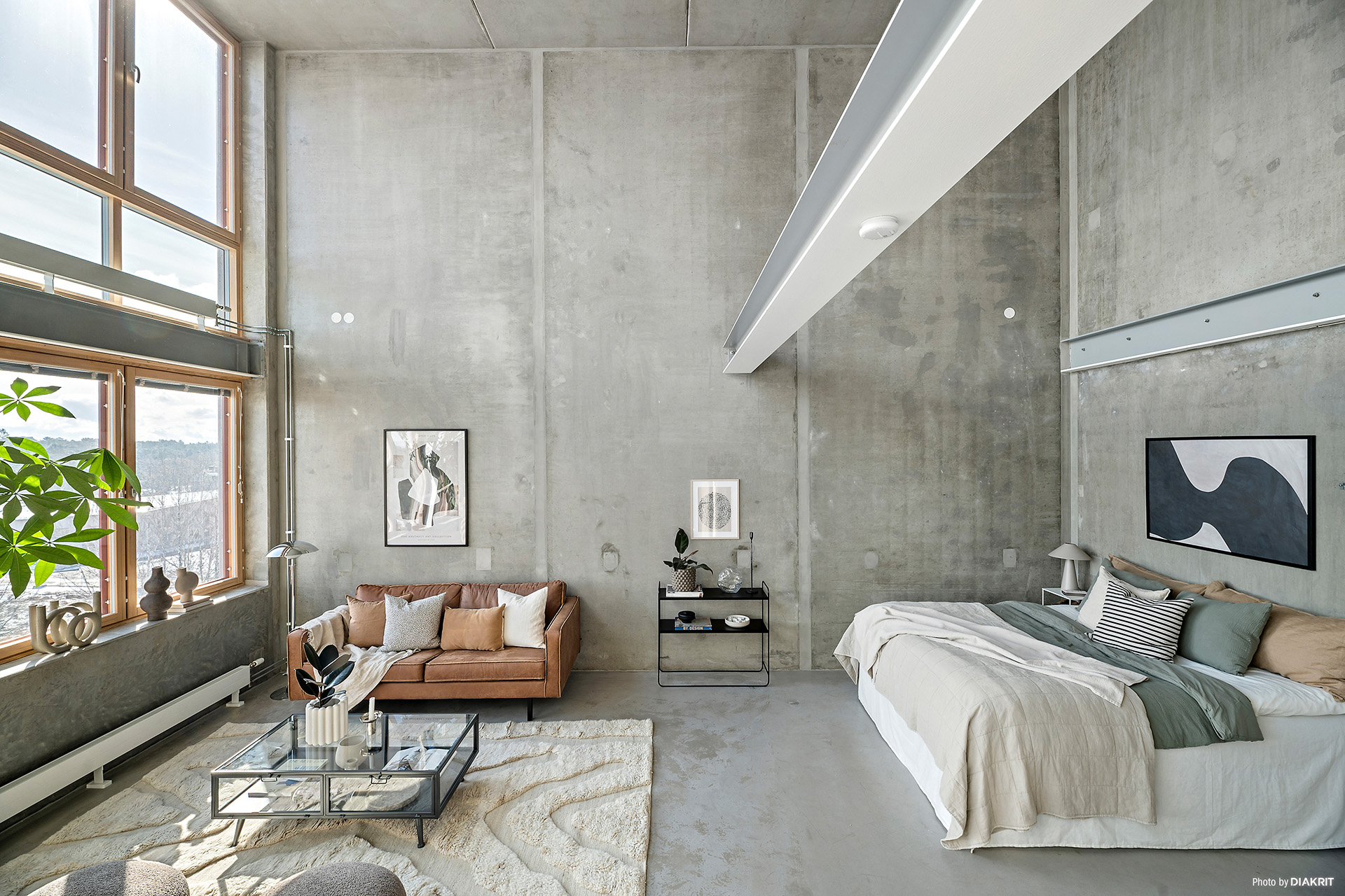 salon double hauteur loft béton salon double hauteur loft béton