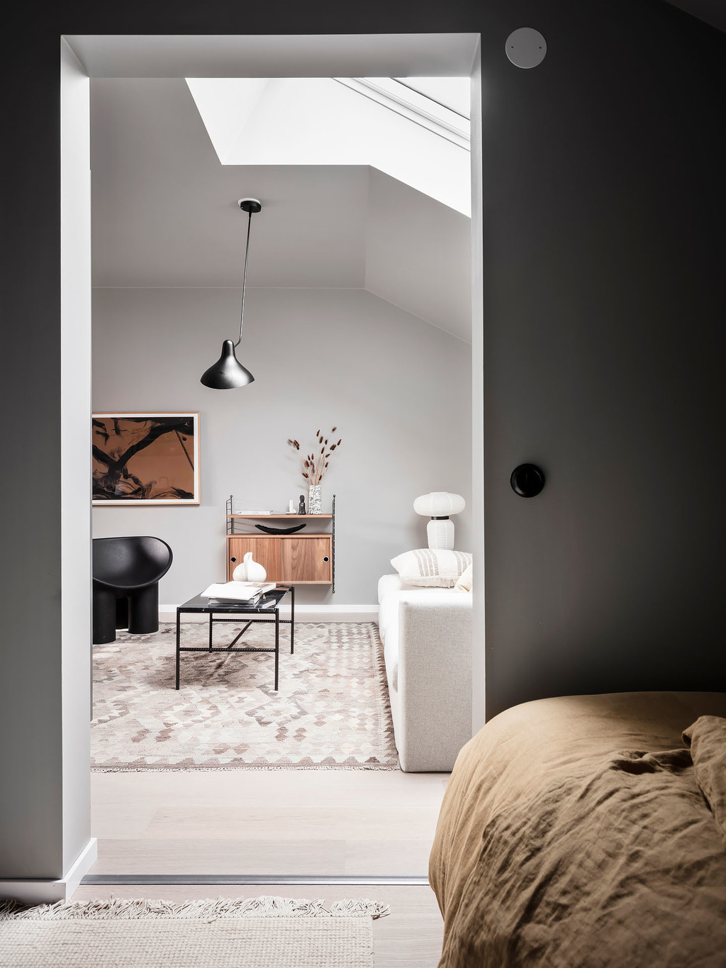 chambre ouverte sur le salon