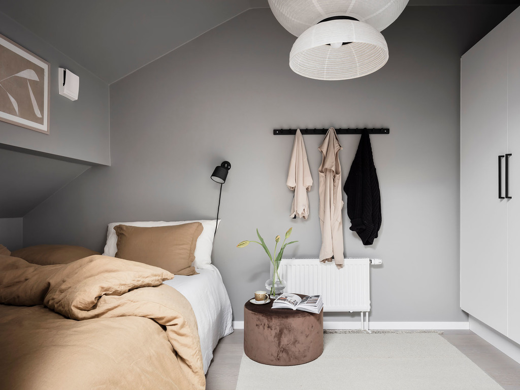 chambre grise décoration design