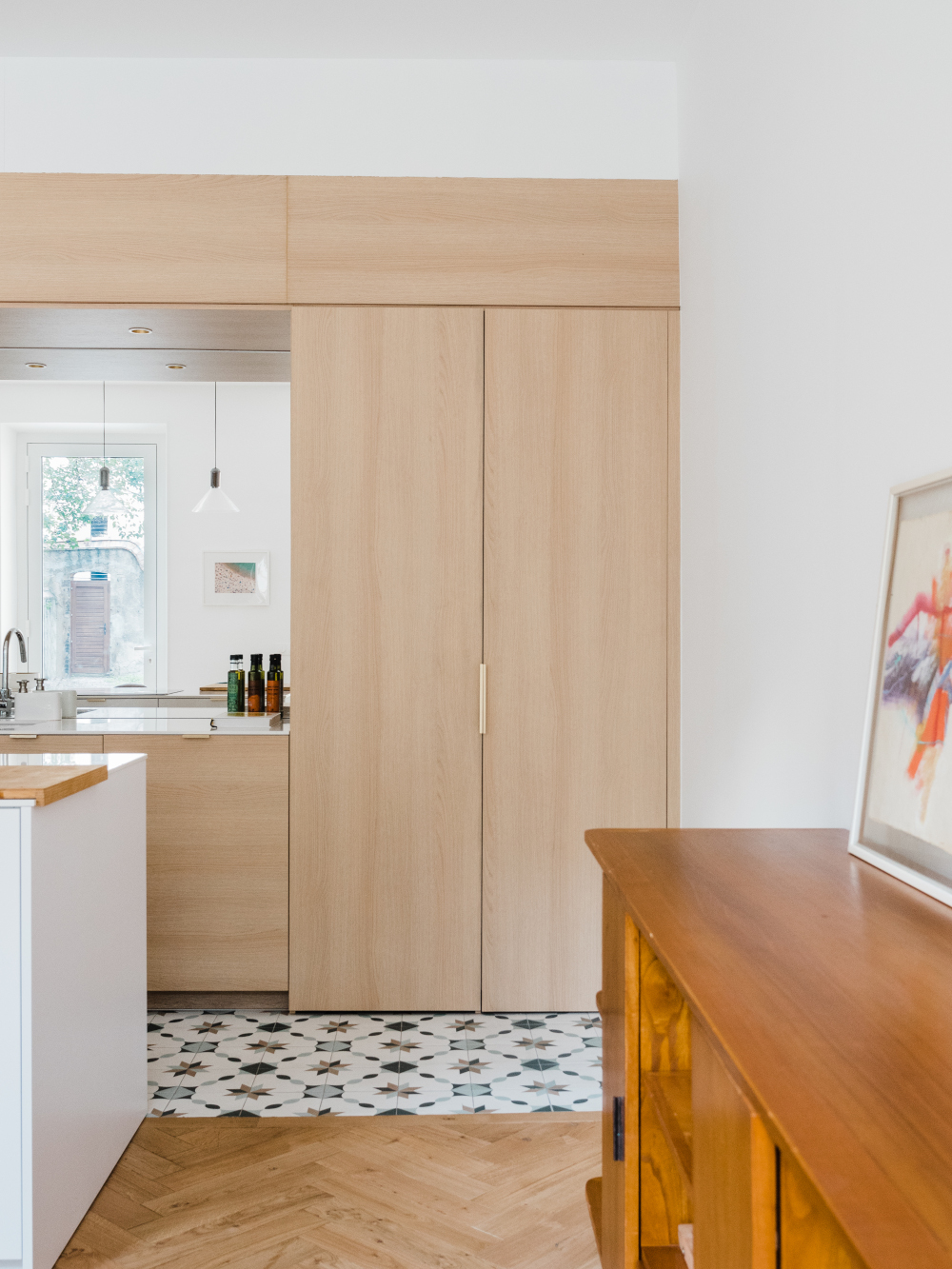 cuisine design avec carreaux de ciment