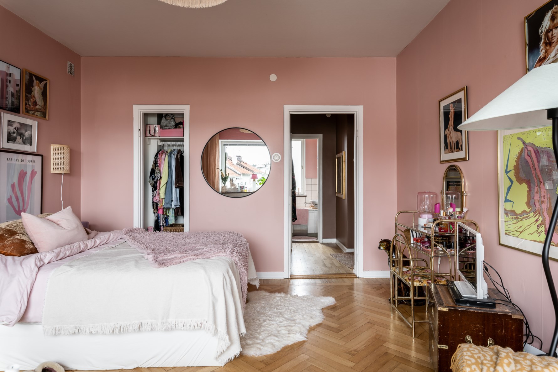 espace chambre studio 35m2 décoration vintage rose espace chambre studio 35m2 décoration vintage rose