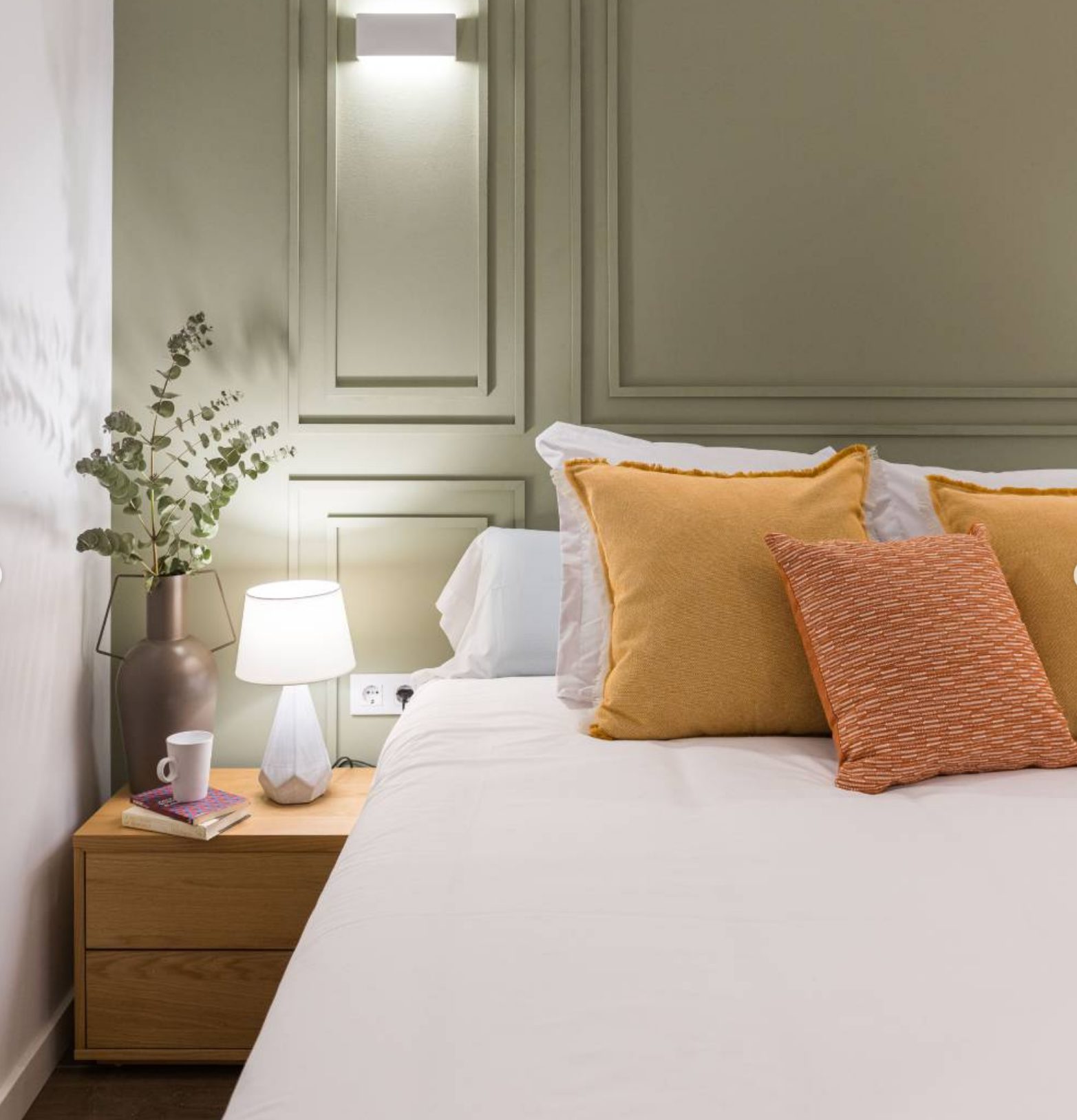 chambre avec boiseries vertes décoration contemporaine chambre avec boiseries vertes décoration contemporaine