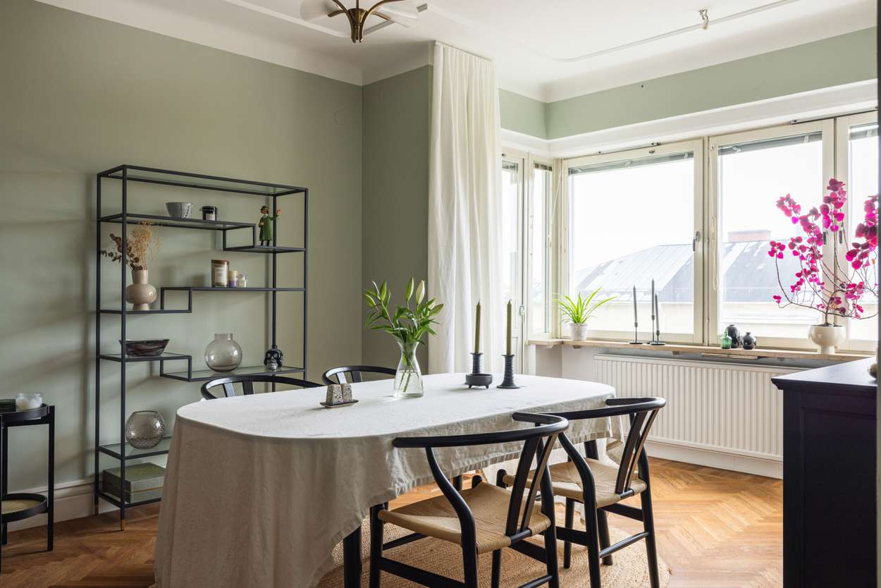 salle à manger mur vert décoration scandinave salle à manger mur vert décoration scandinave