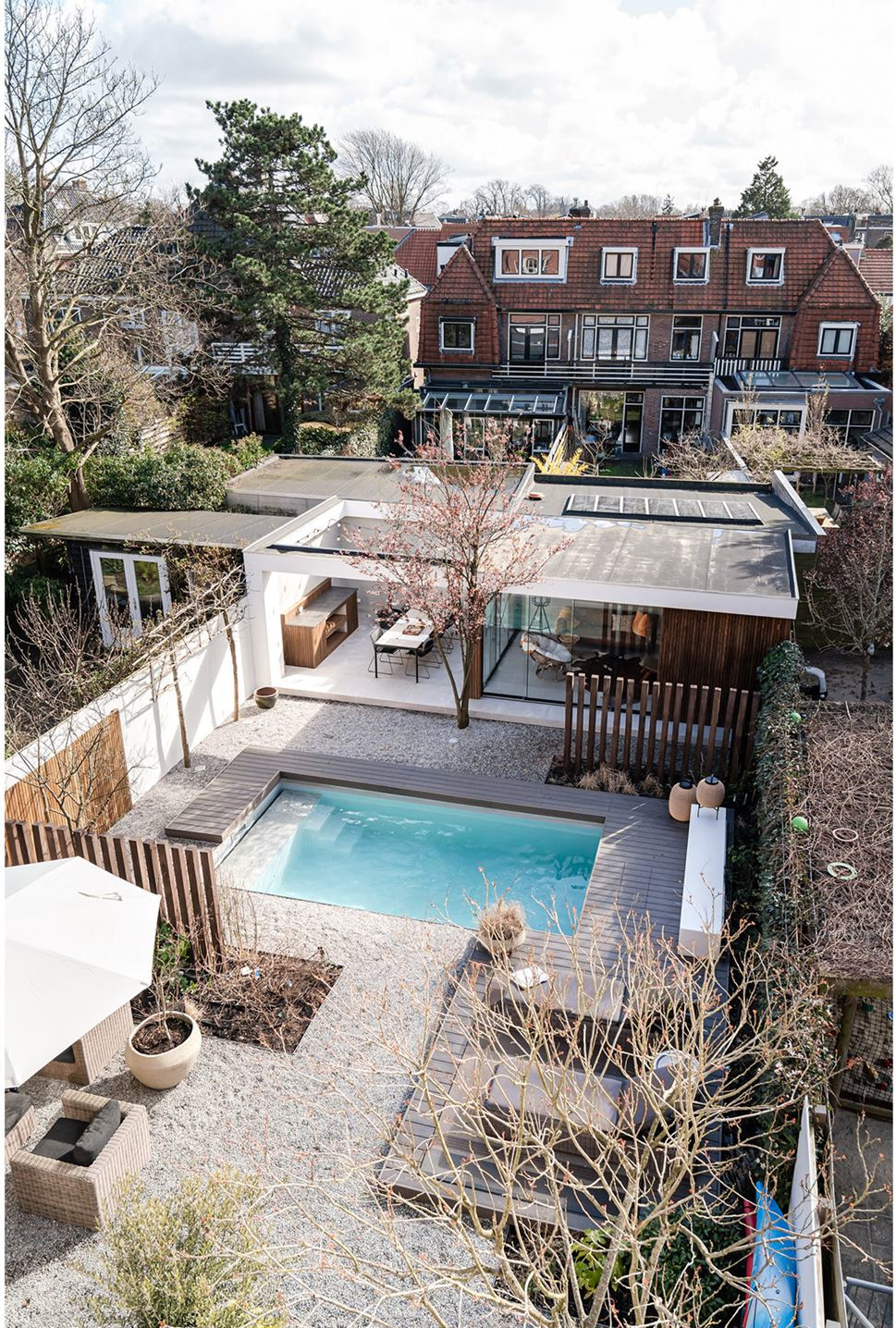 jardin avec piscine maison de ville Pays-Bas